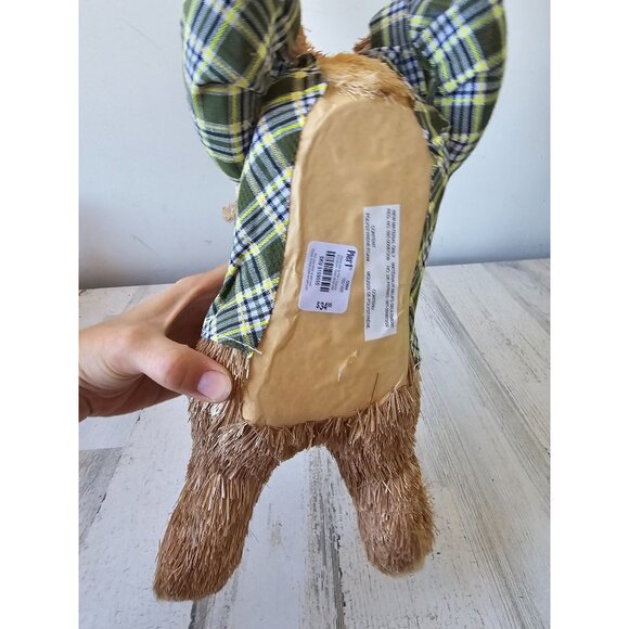 Vintage Pier 1 sisal bottle brush rabbit bunny Easter plaid spring decor butterf - Picture 9 of 9